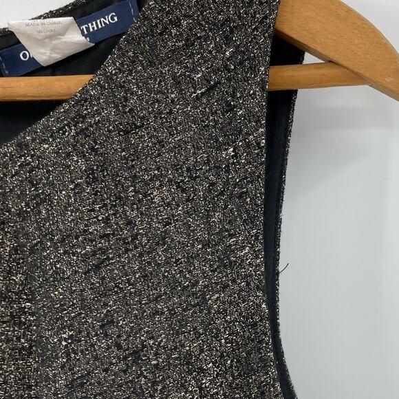 One Clothing Black Gold Metallic Skater Dress M Sleeveless Party Grunge Goth - Picture 4 of 7